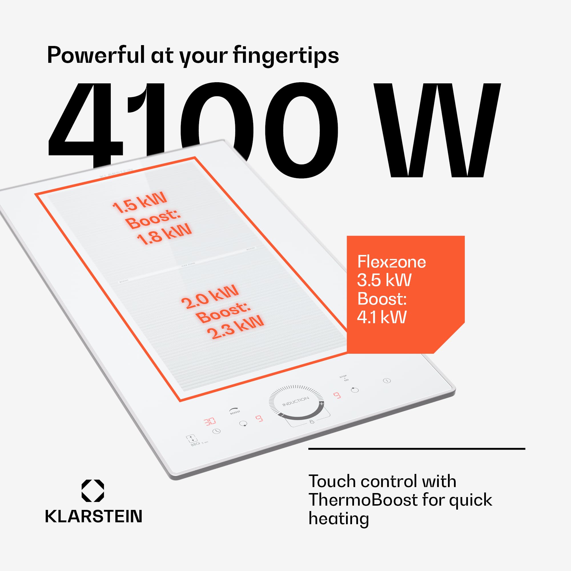 Klarstein Induction Hob, 7000W Electric Hobs Induction Cooker, 4 Ring Electric Pan Hob, Built-In Table Top Cookers w/ 4 Hobs, Touch Control, Inductions Heater Cooktops, Hot Plates for Cooking