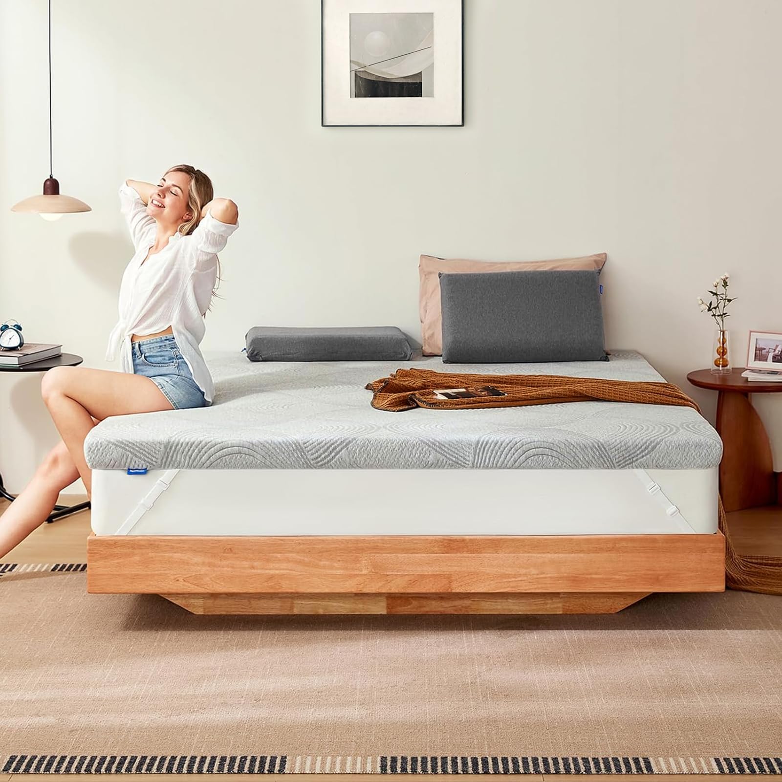 NewentorLife Mattress Topper Small Double Bed, Small Double Foam Mattress Topper with 100-Night Sleep Trail