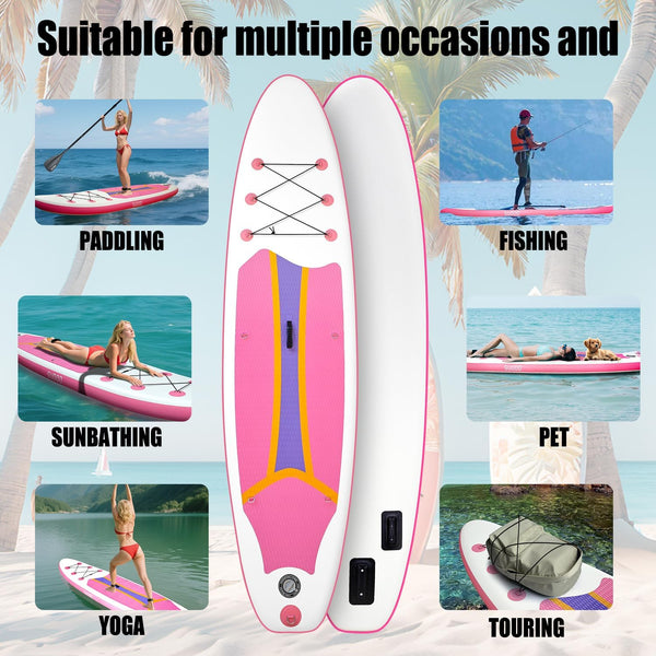 SUDOO 10FT 3M Inflatable Stand Up Paddle Board SUP Board 6” Thick Surfboard Lightweight Non-Slip EVA Deck SUP Package Complete Kit for All Skill Beginners Adults Fishing Yoga Surfing