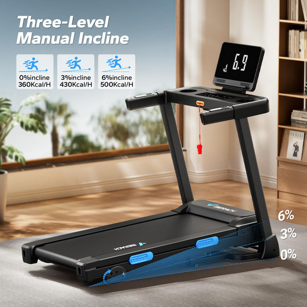 MERACH Foldable Treadmill with Incline, Treadmills for Home for Heavy People, 0.8-12 km/H Walking Pad Treadmill for Home & Office, Save Space, LED Display & Fitness App