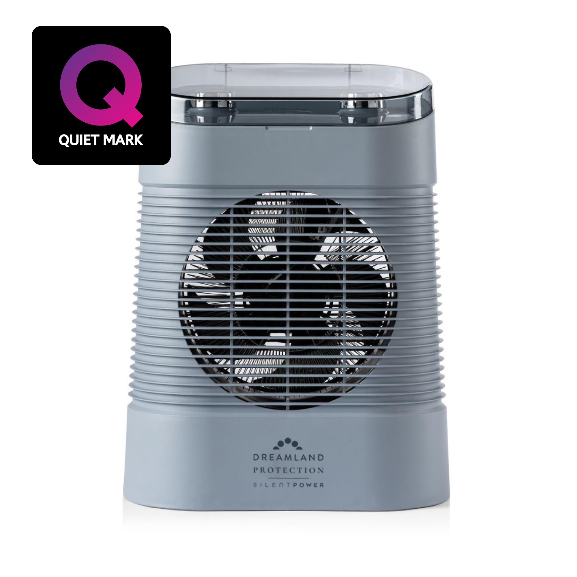 Dreamland Silent Power Pure Portable Fan Heater - Low Energy for Home Use, Quick Heat Up with 4 Heating Modes, Silent Space Heater, Energy Efficient Ionizer and Air-Purifying Heating Technology