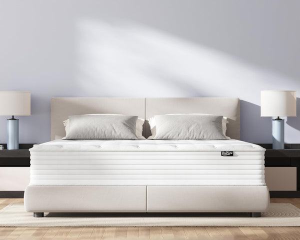 Bednew Double Mattresses 34cm, 13.4 Inch Innerspring Hybrid Mattress Double 4FT6 with Breathable Foam and Pocket Spring For Cool Comfort Sleep, Medium Firm Mattress(135x190x34cm)