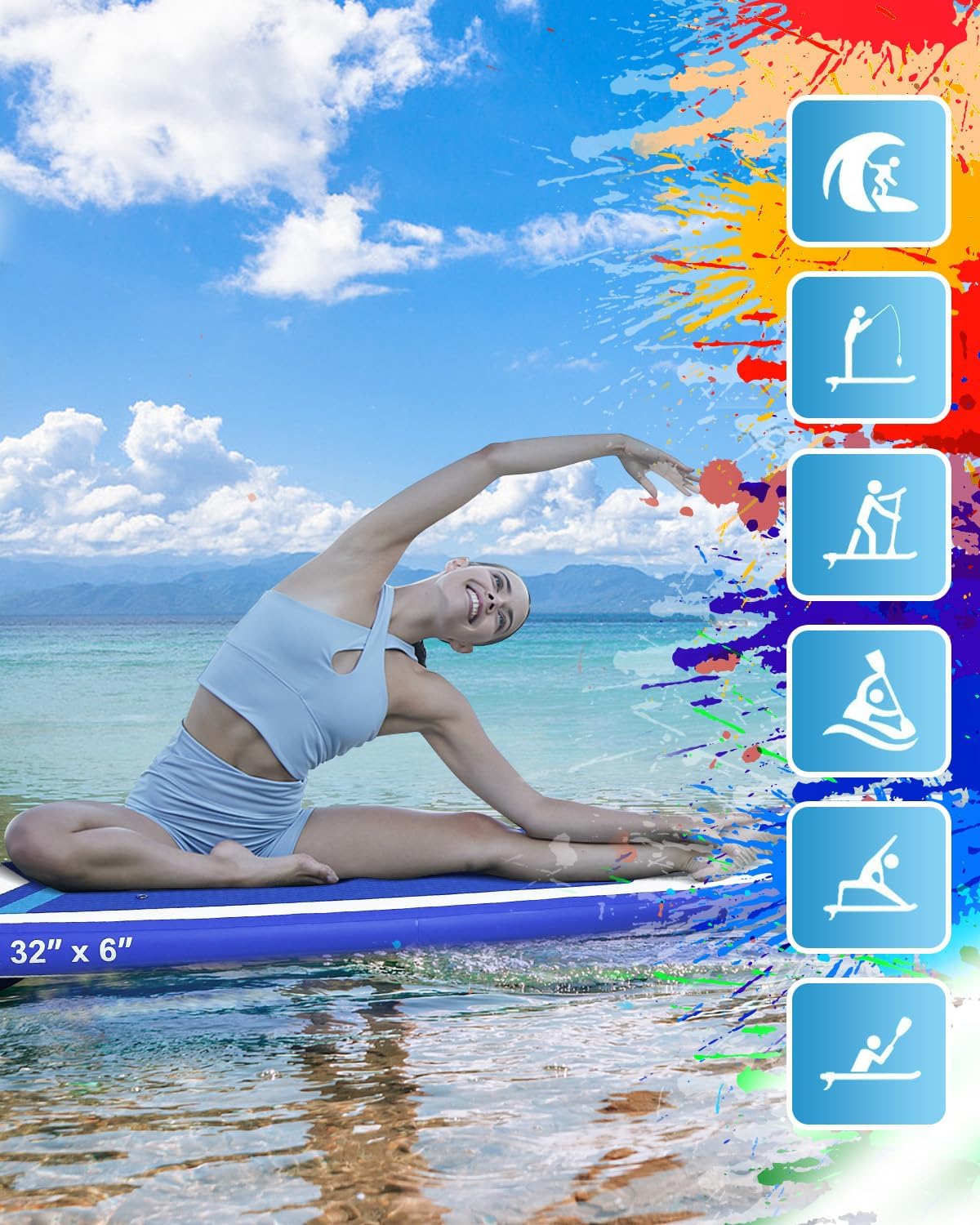 Victoper Inflatable Stand Up Paddle Board Surfboard Complete with Premium Paddle Board Accessories Wide Stable Non-Slip Paddle Boards for All Skill Yoga