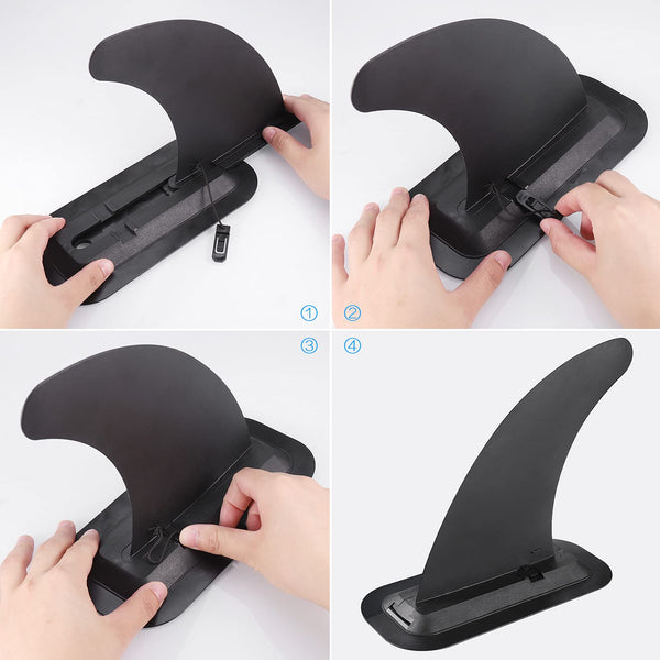 Zocipro Removable Universal SUP Fin, Nylon Safe Reinforced Surfboard Fins, Paddle Board Fins as SUP Fin Replacement Canoe Accessories for Longboard Surfboard, Inflatable Paddle Board, Foam Surfboard