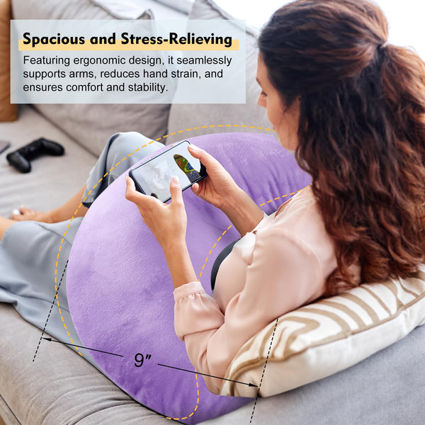 Reading Gaming Pillow for Bed Adult Kids: Lap Desk Pillow for Sitting in Bed/Sofa/Floor - Compact Arm Support Pillow for
