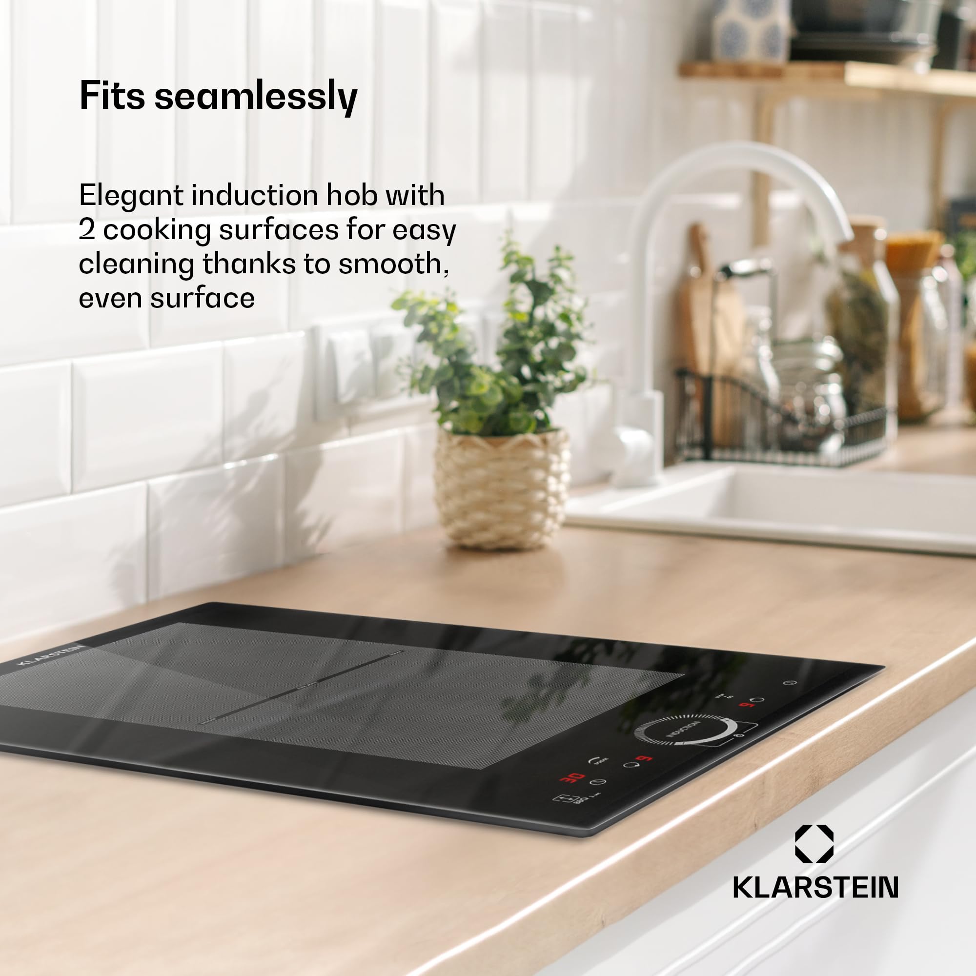 Klarstein Induction Hob, 7000W Electric Hobs Induction Cooker, 4 Ring Electric Pan Hob, Built-In Table Top Cookers w/ 4 Hobs, Touch Control, Inductions Heater Cooktops, Hot Plates for Cooking