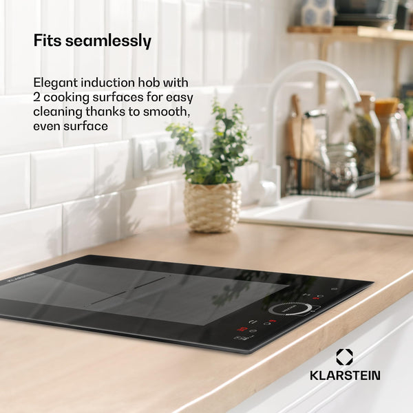 Klarstein Induction Hob, 7000W Electric Hobs Induction Cooker, 4 Ring Electric Pan Hob, Built-In Table Top Cookers w/ 4 Hobs, Touch Control, Inductions Heater Cooktops, Hot Plates for Cooking