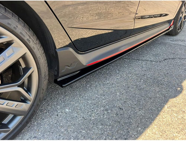 Motordrome Set side skirts compatible with Hyundai i20 III N/N-Line 2020- (ABS Glossy black)