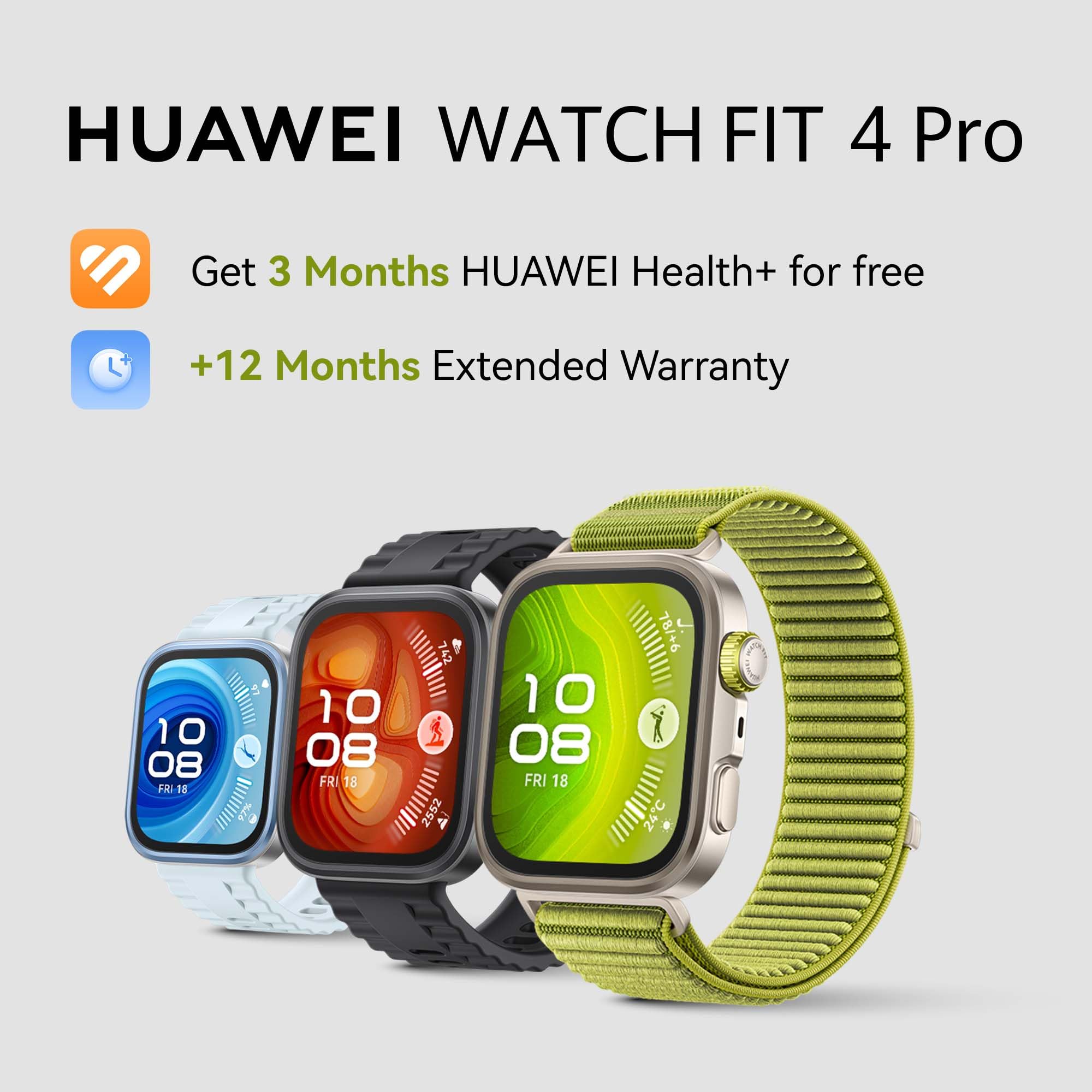 HUAWEI WATCH FIT 4 Pro Smart Watch, 1.82" Sapphire AMOLED Screen, Titanium Body, ECG & SpO2 Monitor, 10-Day Battery, 100+ Workout Modes, GPS, Waterproof, iOS Android Compatible, Fitness Tracker, Black