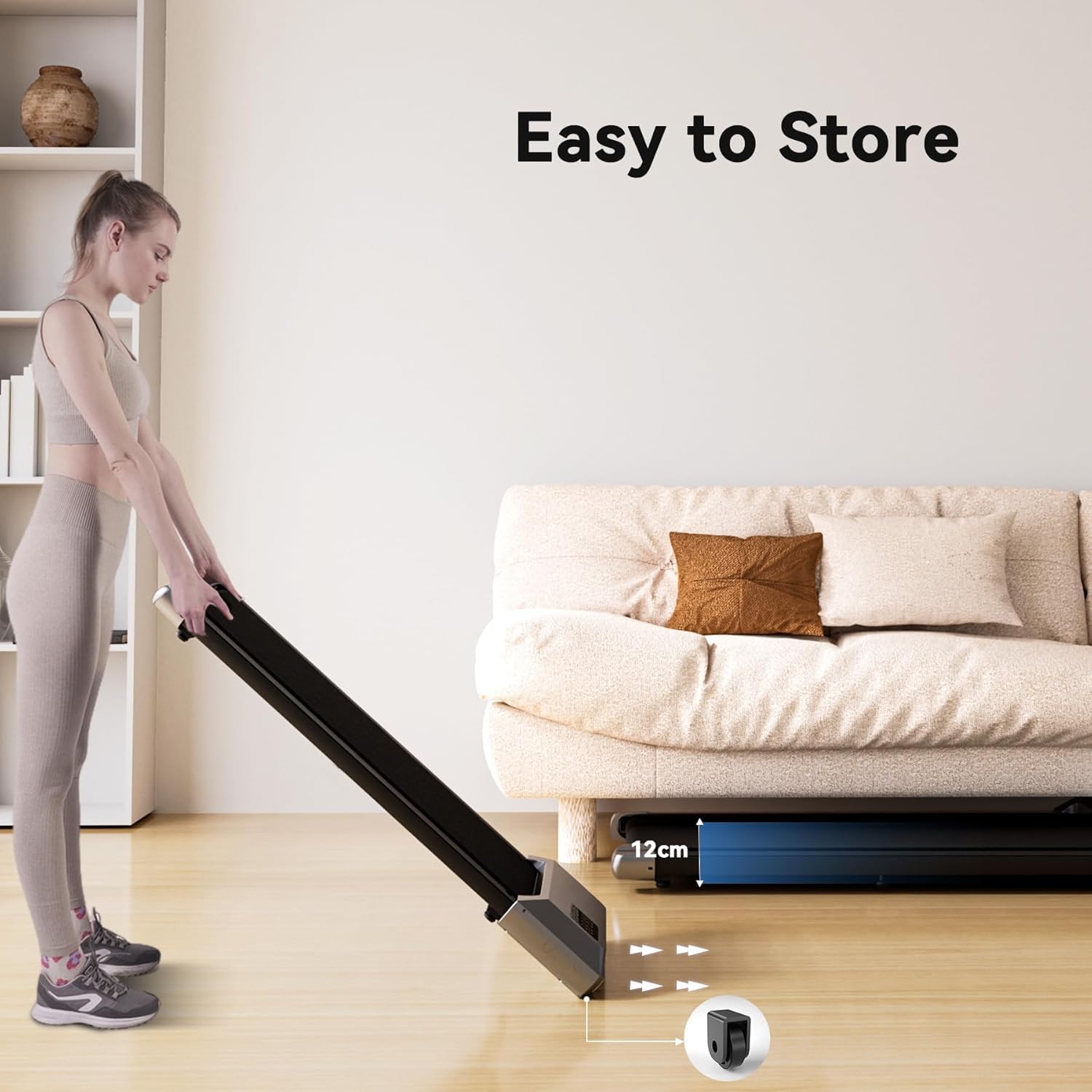 Superun Walking Pad Raceable 6% Incline 2.5HP Under Desk Treadmill 136KG Capacity MAX 110CM Foldable Treadmill APP Control Portable Walking Machine for Home with Training Courses & Multi-Runner Races