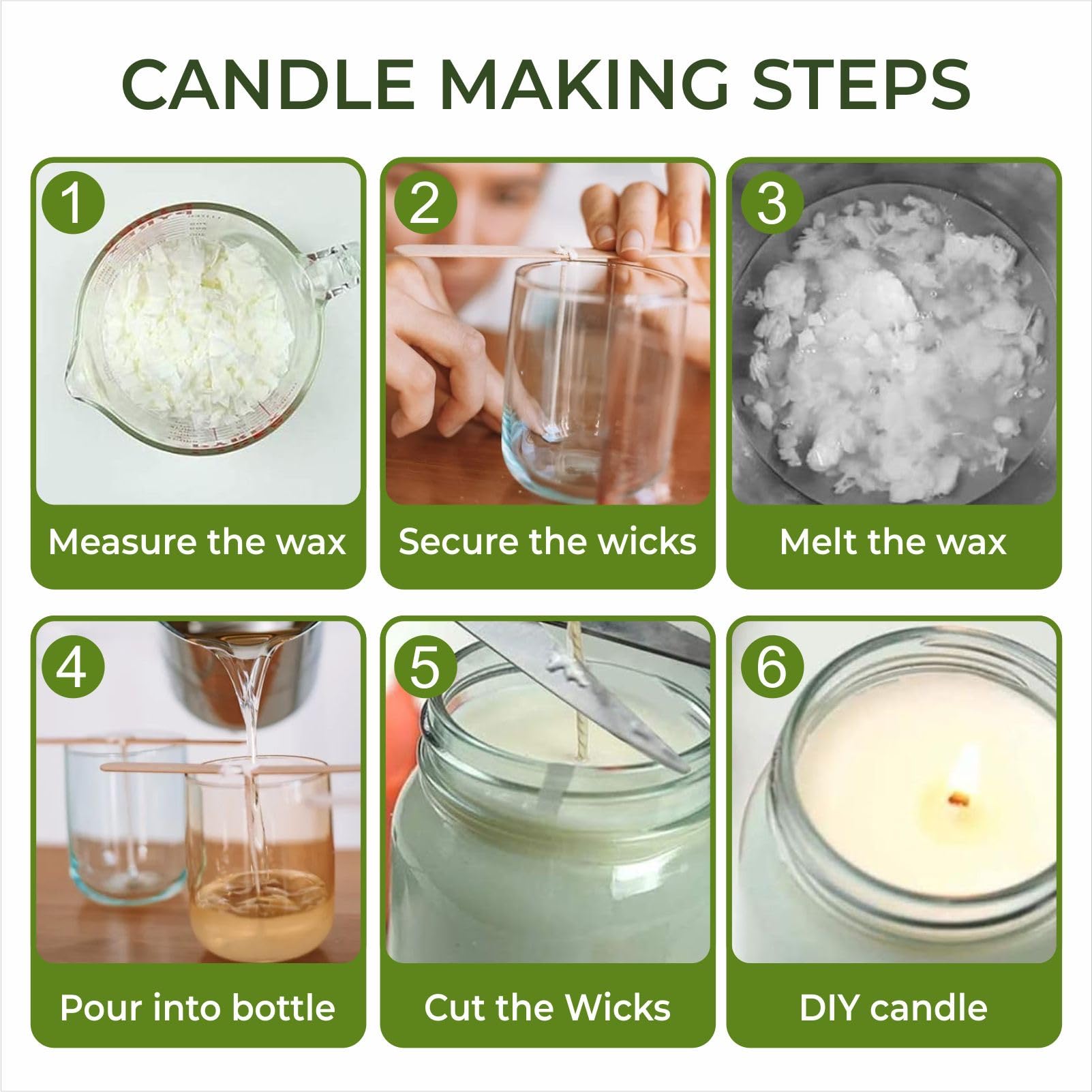 100% Pure Soy Wax 5KG Natural SOYA Container Wax Flakes for Candle Making, Wax Melts  Biodegradable, eco-Friendly Wax