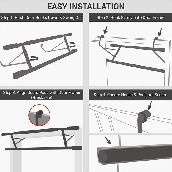 ROMIX Pull Up Bar Doorway, Adjustable Length 72-97cm No Screw Chin Up Bar Door Frame Width Locking, Multifunctional Body Fitness Training Equipment with Exercise eBook for Body Workout Home