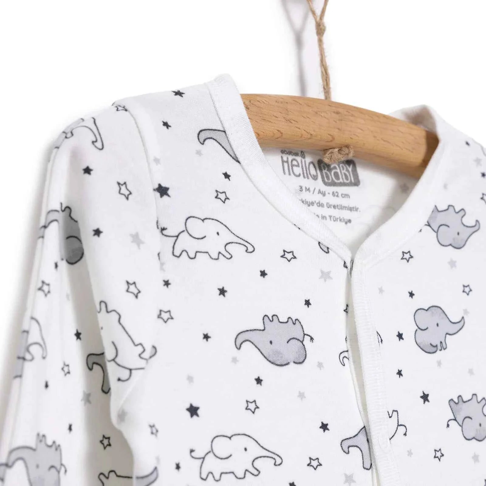 HelloBaby Newborn Baby Cute Elephant Jumpsuit - Ecru