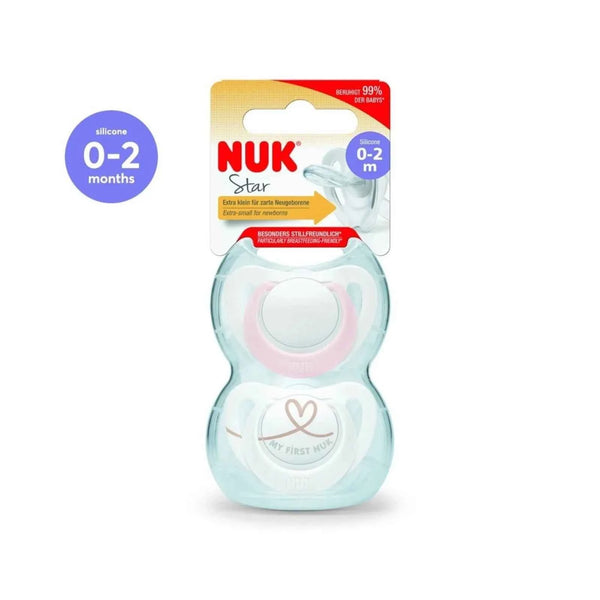 NUK Star Soother 0-2 months Pack of 2 - Pink