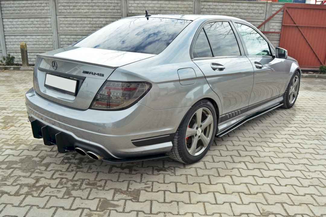 Maxton Design - MERCEDES C W204 AMG-LINE FACELIFT REAR DIFFUSER & REAR SIDE SPLITTERS