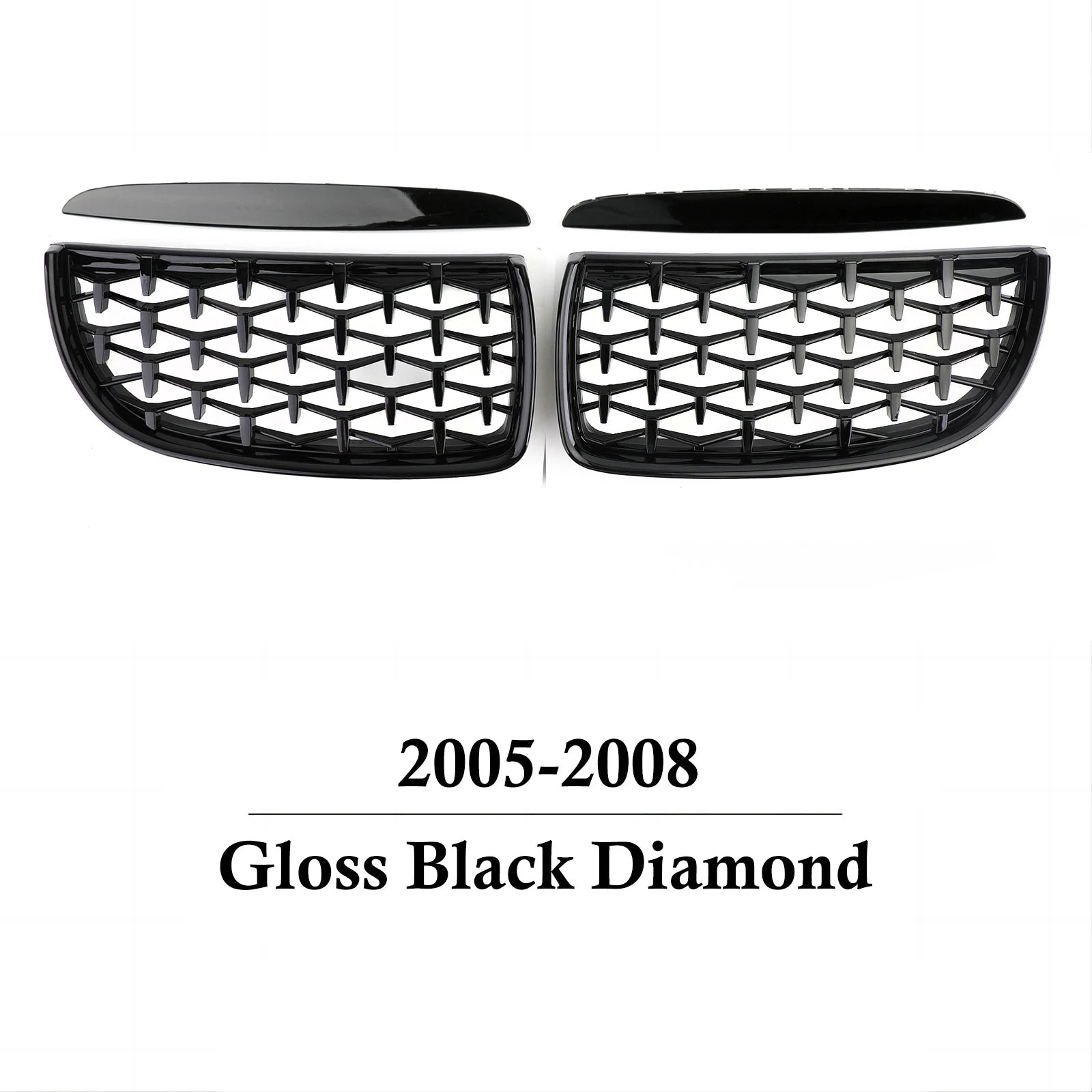 Car Front Gloss Balck Grills Grille Sports Diamond for BMW  E90 E91 Tuning 3 Series 2005-2012 LCI PreLCI