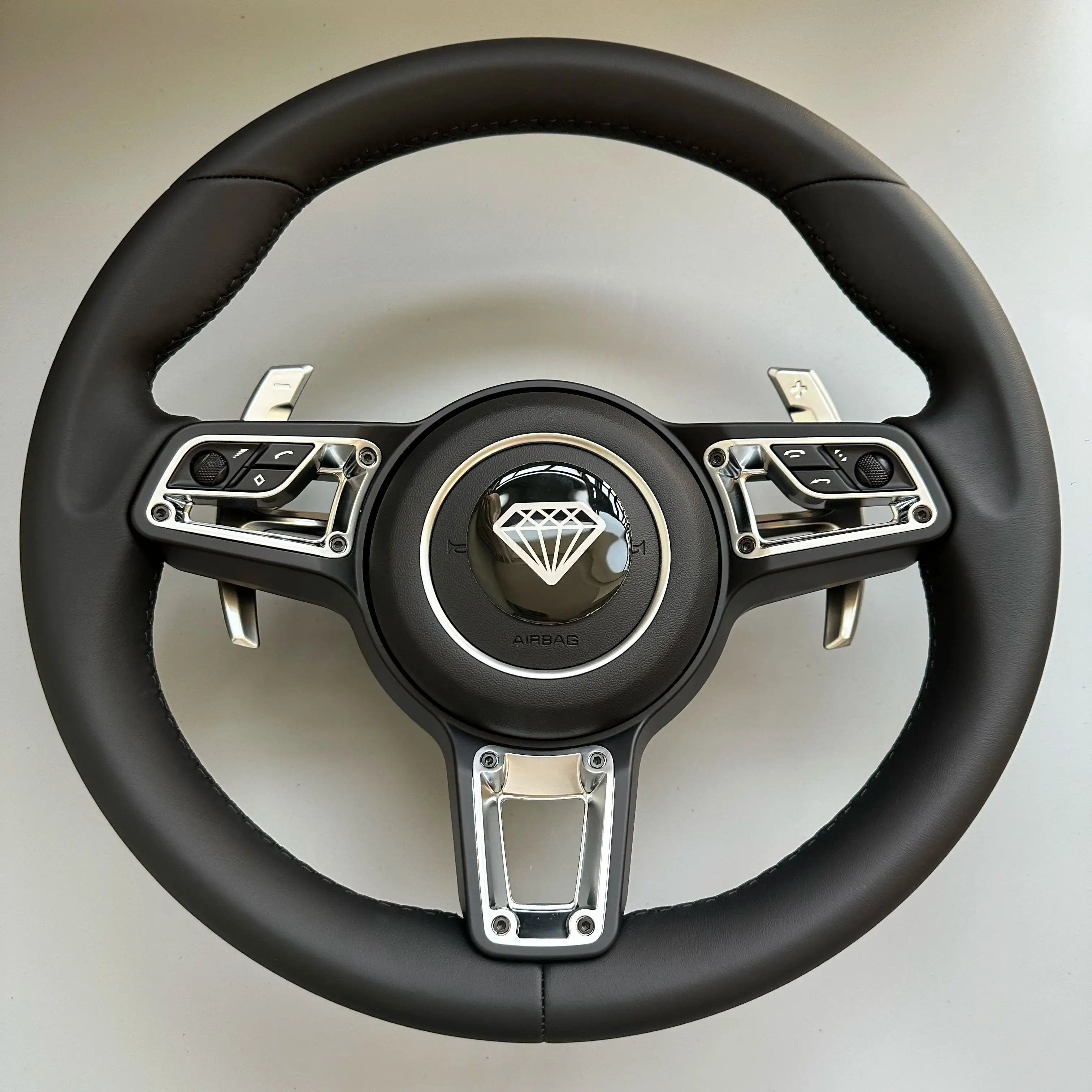 Upgrade Volant Lenkrad Full Leather Steering Wheel for Porsche 911 Boxster 987 996 GT2 Cayenne 957 958 Cayman 981 Panamera Macan