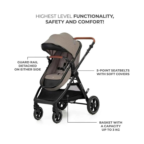 Kinderkraft Esme 3-in-1 Travel System with Mink Pro Car Seat - Sand Beige