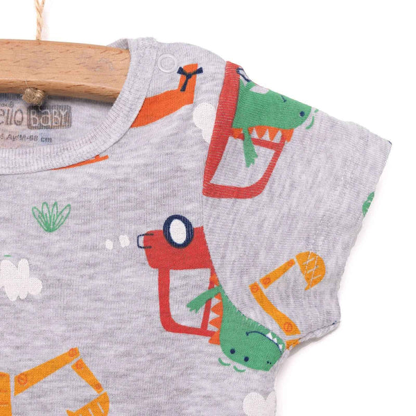 HelloBaby Baby Boy Short Sleeve Body - Grey Melange