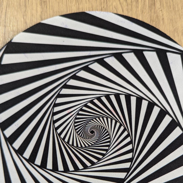 Inward Spiral Circular Mouse Pad - Round Computer Mat - Desktop mousepad - hypnotic gift