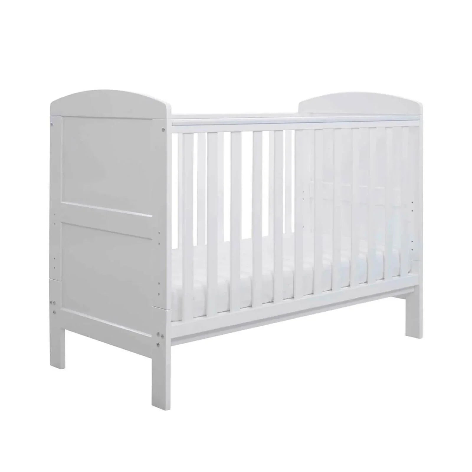 Ickle Bubba Coleby Mini Cot Bed White - Premium Sprung Mattress