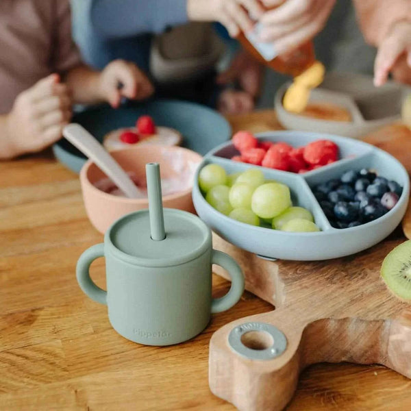 Pippeta Silicone Cup with Straw - Sea Salt