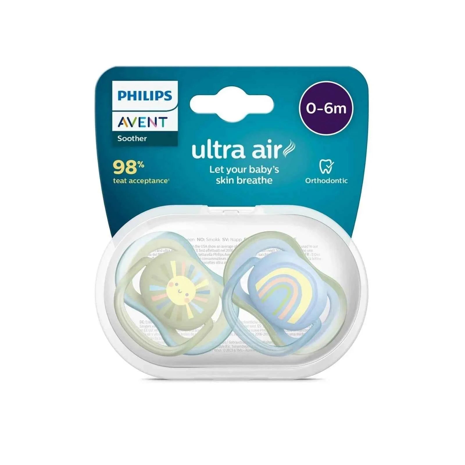 Philips Avent Ultra Air Soother 0-6 months Pack of 2