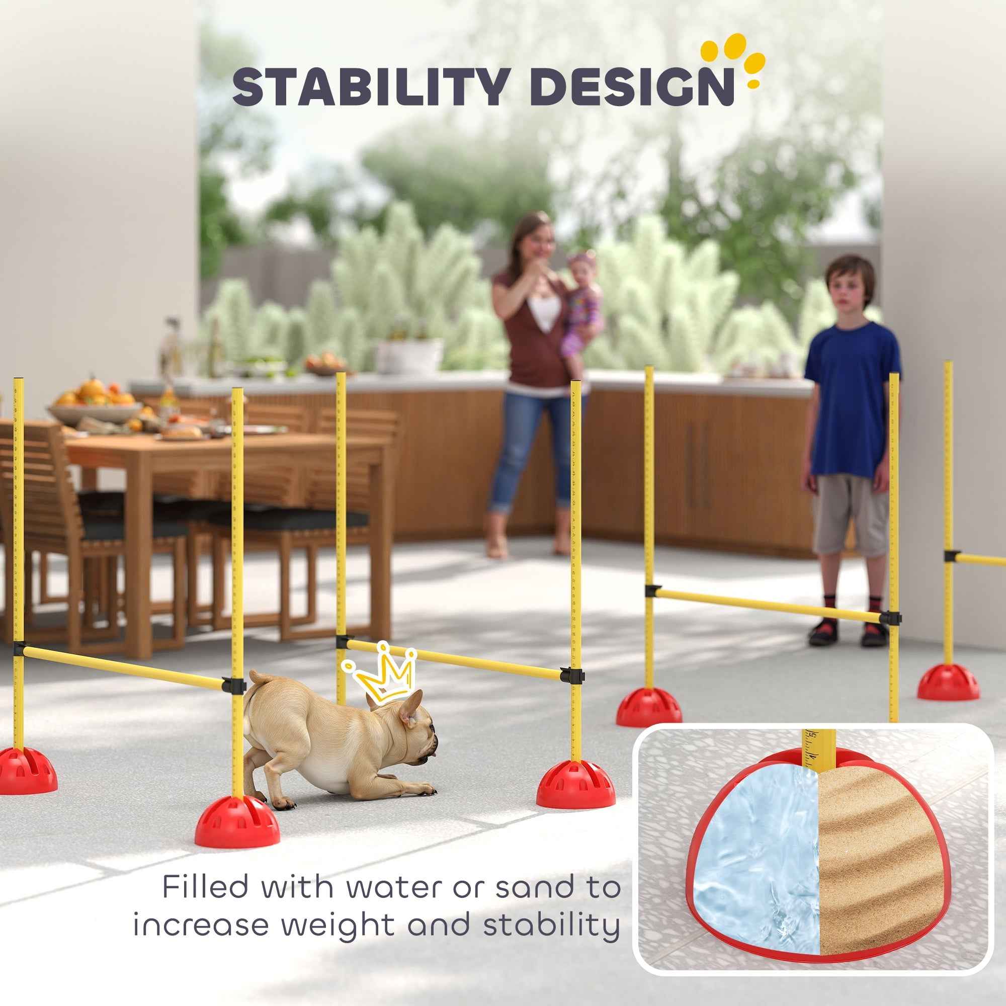PawHut 4 Piece Dog Agility Equipment with 4 Hurdle Bar for Jump Training