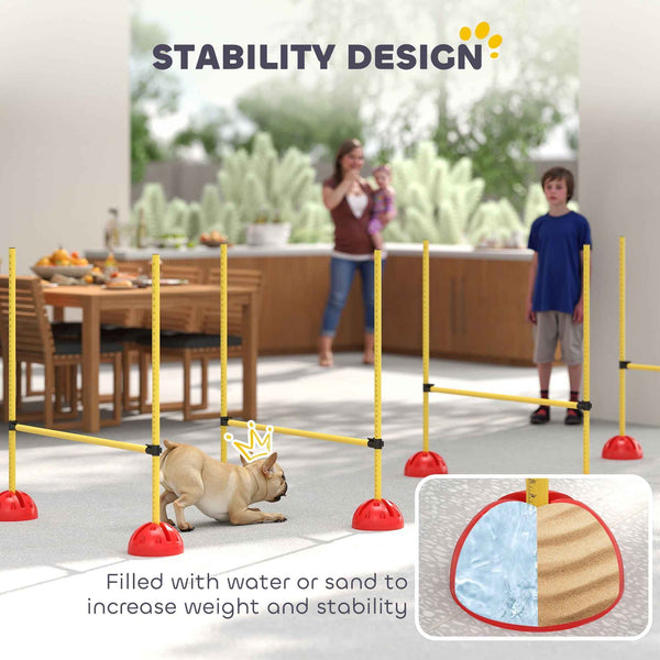 PawHut 4 Piece Dog Agility Equipment with 4 Hurdle Bar for Jump Training