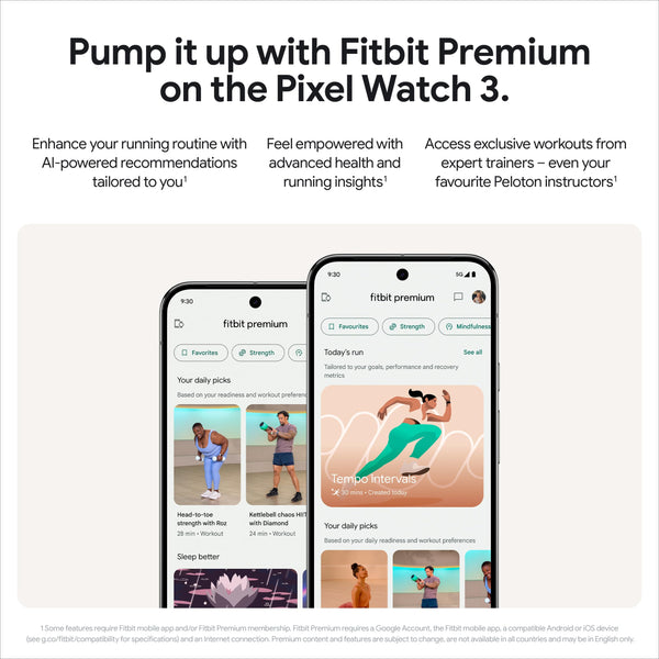 Google Pixel Watch 3 (41 mm) – Android smartwatch with heart rate tracking, advanced running from Fitbit, fitness insights, 24-hour battery – Polished Silver Aluminium Case – Porcelain band – Wi-Fi