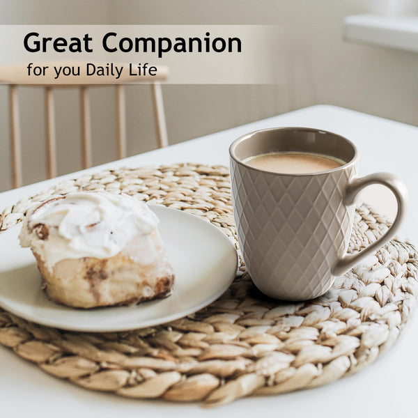 MIAMIO  6 x 400 ml  Coffee Mug Set/Mug - Modern Ceramic Mug Matt - Coffee Mug Large - Palmanova Collection (Beige)