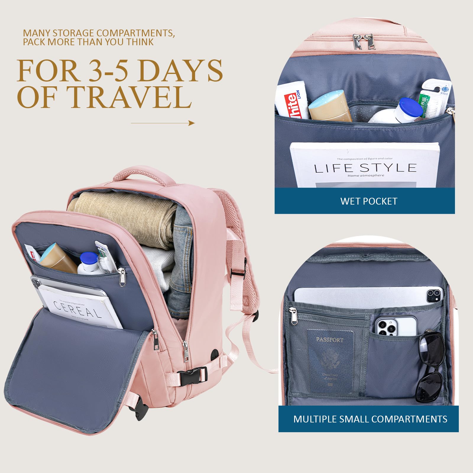 Cabin Bag 45x36x20 for New Easyjet, Underseat Cabin Luggage Bags Carry on Travel Backpack Cabin Size for Airplanes, 30L Hand Luggage Suitcase Water Resistant Laptop Backpacks Black