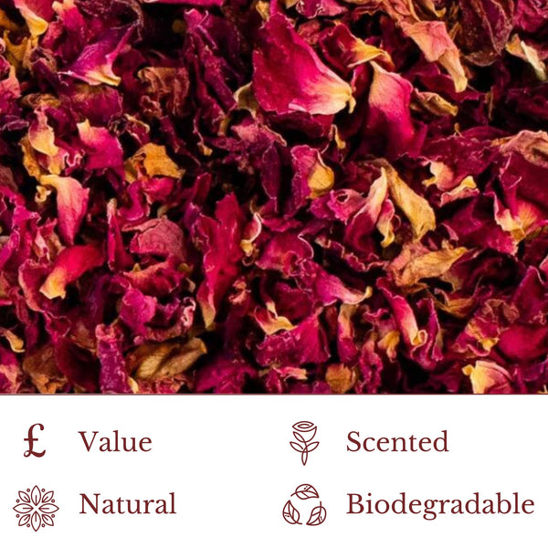 KEEP IT Wedding Confetti Eco friendly Biodegradable | 10 LITRES (100 Guests) | Dried Rose Petals Flowers | 100% Natural Confetti | Biodegradable