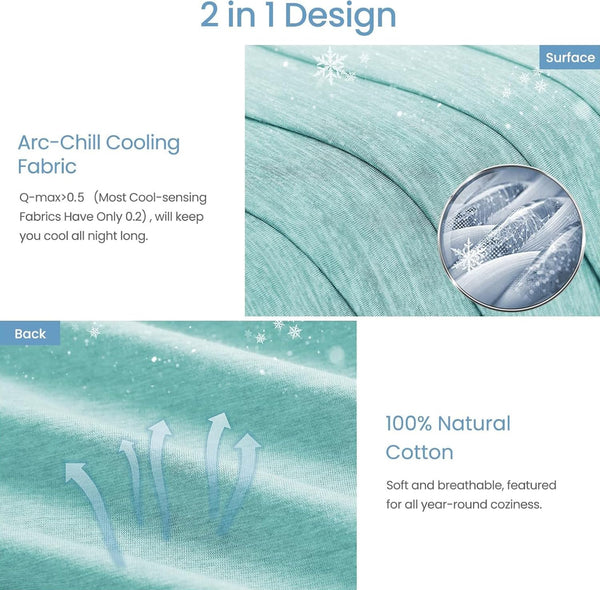 Elegear Cooling Blanket for Night Sweats, Q-Max 0.5 Arc-Chill Summer Cool Fiber Throw for Bed Sofa Chair Travel Adult Kids Hot Sleeper, Comfort, Lightweight, Twin/Double, 150x200cm, Gray