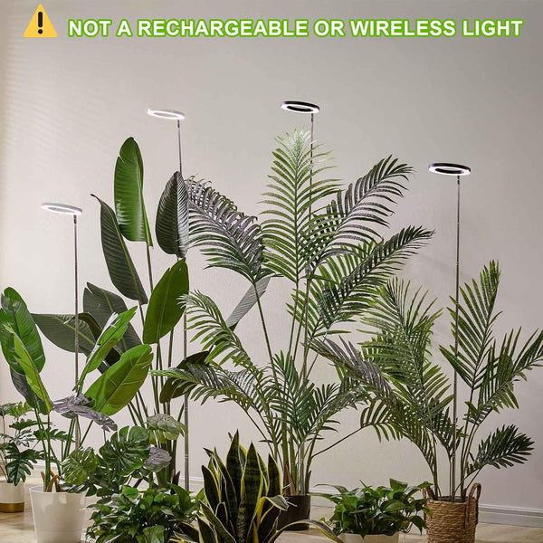 Yadoker LED Growing Light, Full Spectrum for Indoor Plants, Height Adjustable, Automatic Timer, 2 Pack