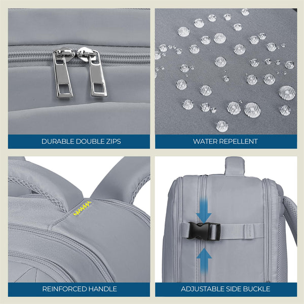 Cabin Bag 45x36x20 for New Easyjet, Underseat Cabin Luggage Bags Carry on Travel Backpack Cabin Size for Airplanes, 30L Hand Luggage Suitcase Water Resistant Laptop Backpacks Black