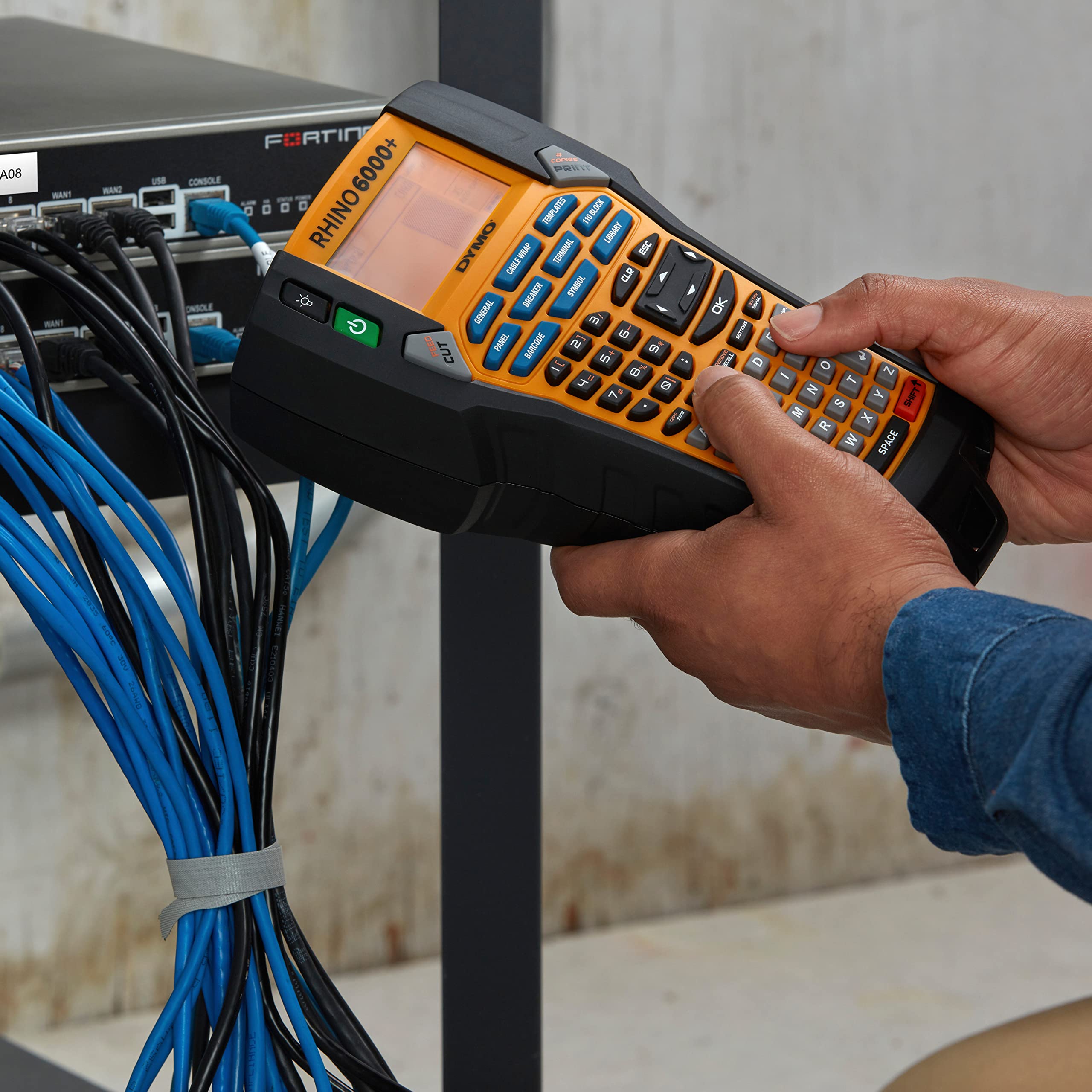 DYMO Rhino 4200 Industrial Label Maker | QWERTY Keyboard & Time-Saving Hot Keys | Durable Label Printer for Job Sites and Heavy-Duty Labelling Jobs