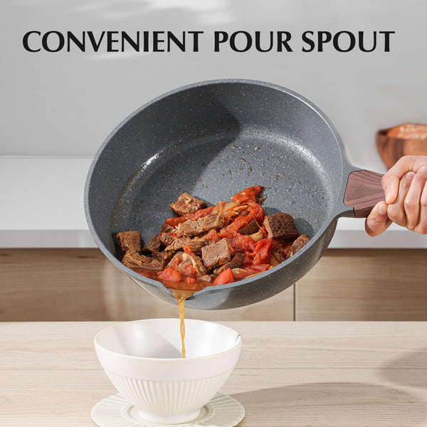 SENSARTE 17 Piece Pots and Pans Set, Nonstick Detachable Handle Cookware, Induction Kitchen Cookware Set with Removable Handle, Healthy Non Stick RV Cookware, Oven Safe (Black)