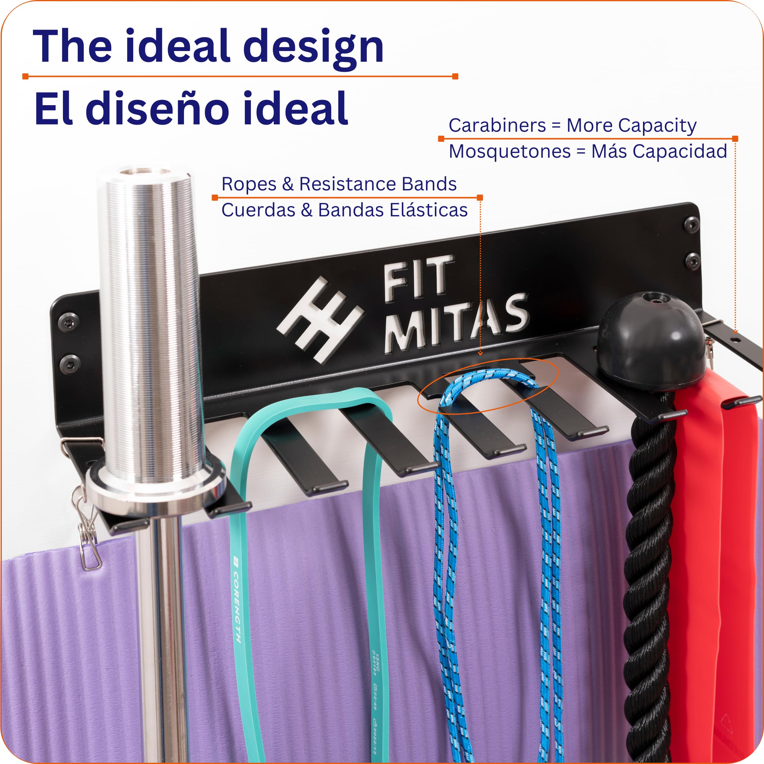 Weight Storage Racks | Gym Organiser | Vertical Wall Mounted Olympic Barbell Holder | Weight Bar Storage | Yoga Mat Holder | Sports Equipment Storage