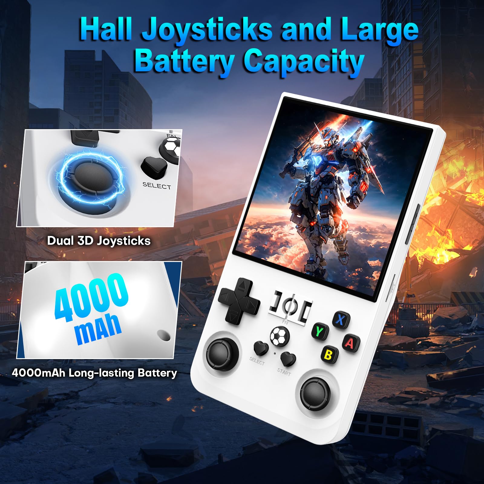 2025 New Upgrade R36MAX Retro Handheld Game Console with 64GB Built-in 18000+ Classic Games, Portable Video Gaming Console Linux System 4.0 Inch IPS Screen, 4000mAh Rechargeable Battery-Black