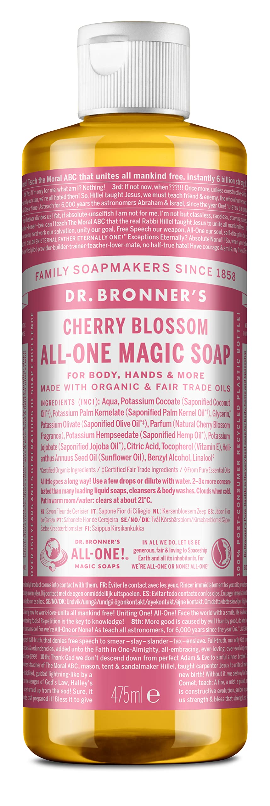 Dr Bronner's 18-in-1 Cherry Blossom Pure-Castile Liquid Soap