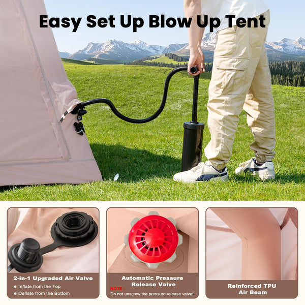 Ytaoeo Inflatable Tent Outdoor camping tent Inflatable camping tent made of waterproof Oxford fabric Air glamping tents for 4 seasons campings