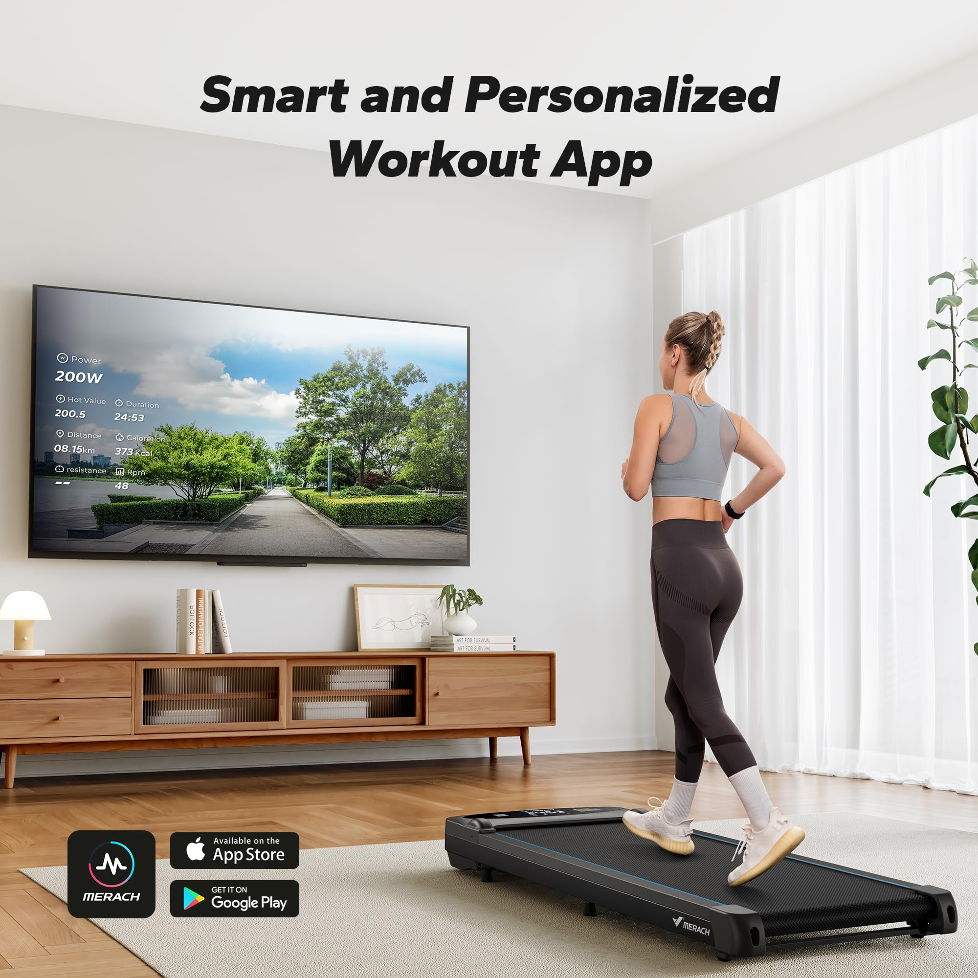 MERACH Walking Pad Treadmill for Home, Under Desk Treadmill, Walking Treadmills 3 in 1 for Home/Office, 265LBS Capacity, 2.75HP Portable Treadmills with Magnetic Remote Control, LED Display