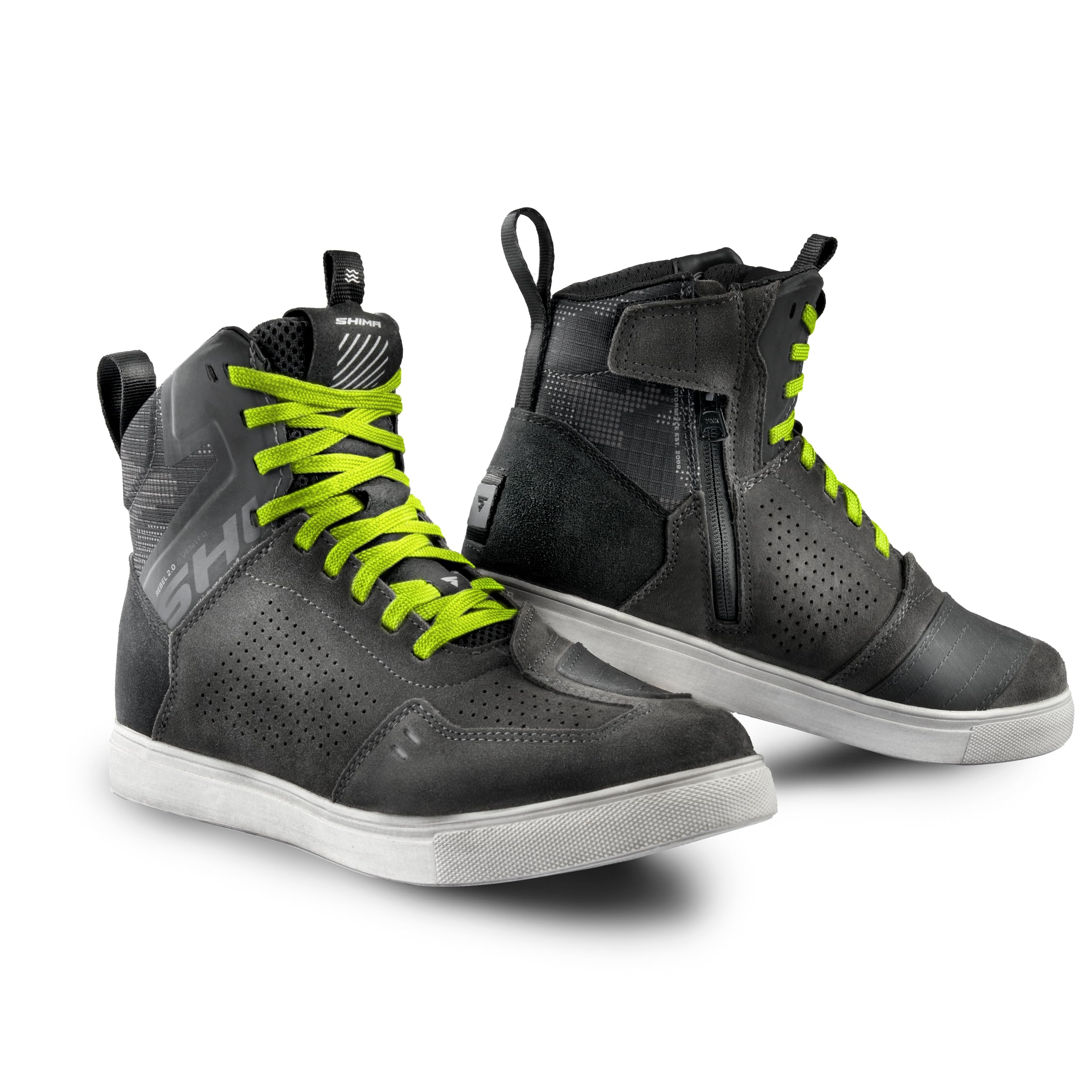 SHIMA Rebel 2.0 Motorbike Boots for Men Women Ventilated Waterproof Leather Shoes Summer Suede Motorcycle