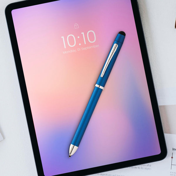 CROSS Tech3+ Satin Black Multi-Function Ballpoint Pen with Stylus incl. Premium Gift Box – Refillable Ballpen & Pencil