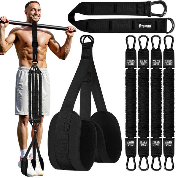 Ayombo Pull Up Assistance Bands, Adjustable Resistance Bands for Pull Up Bar, Heavy Duty Pull Up Assist Workout Equipment with 4 Assistance Bands, Home Gym Strength Training, Exercise Best Partner