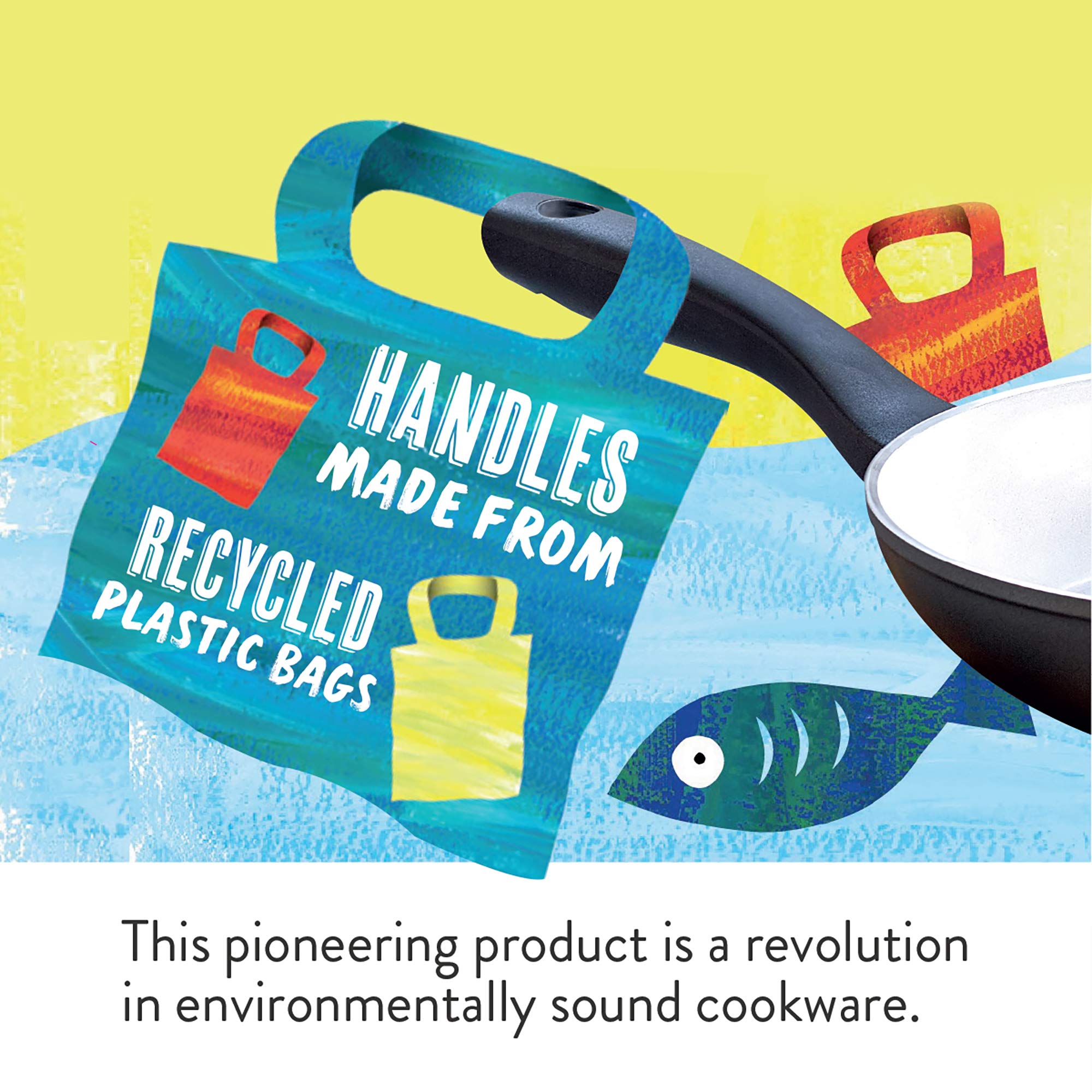 Prestige Earth Pan Ceramic Non Stick Frying Pan with Lid 28cm - Non Toxic Frying Pan, Induction Ready, Dishwasher Safe, Made in Italy, Grau