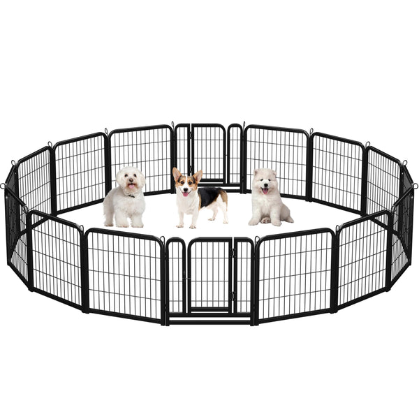 Yaheetech Lightweight Dog Playpen, 8 Panel 80cm Dog Fence Pet Exercise Pen Portable Puppy Play Pen Suitable for RV/Camping