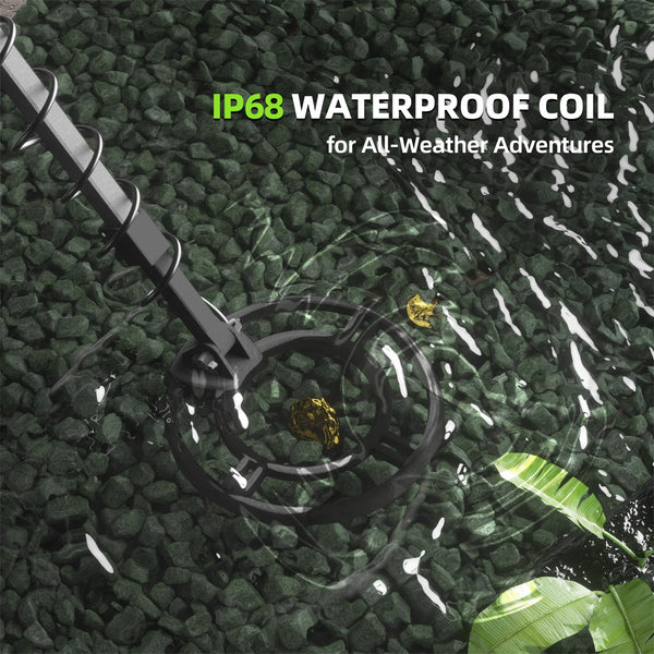 GreenRex Metal Detector for Adults Professional, Waterproof Pinpoint, High Accuracy Gold and Silver Detection, Underwater and Beach Use, 10'' IP68 Coil, Bigger LCD, New Advanced DSP Chip