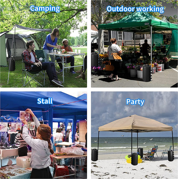 Gazebo Water Weights Bag, Portable Leg Weights Water Fillable Weights,Leg Weights for Pop Up Gazebo,Patio Umbrella, Outdoor Furniture,4 Pcs-Pack